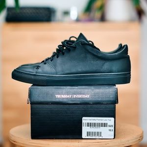 Thursday Boots Men's Premier Low Top Sneaker In Black Vachetta Leather